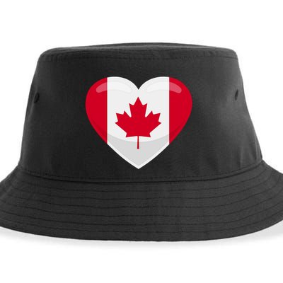 Canada Heart Flag Sustainable Bucket Hat