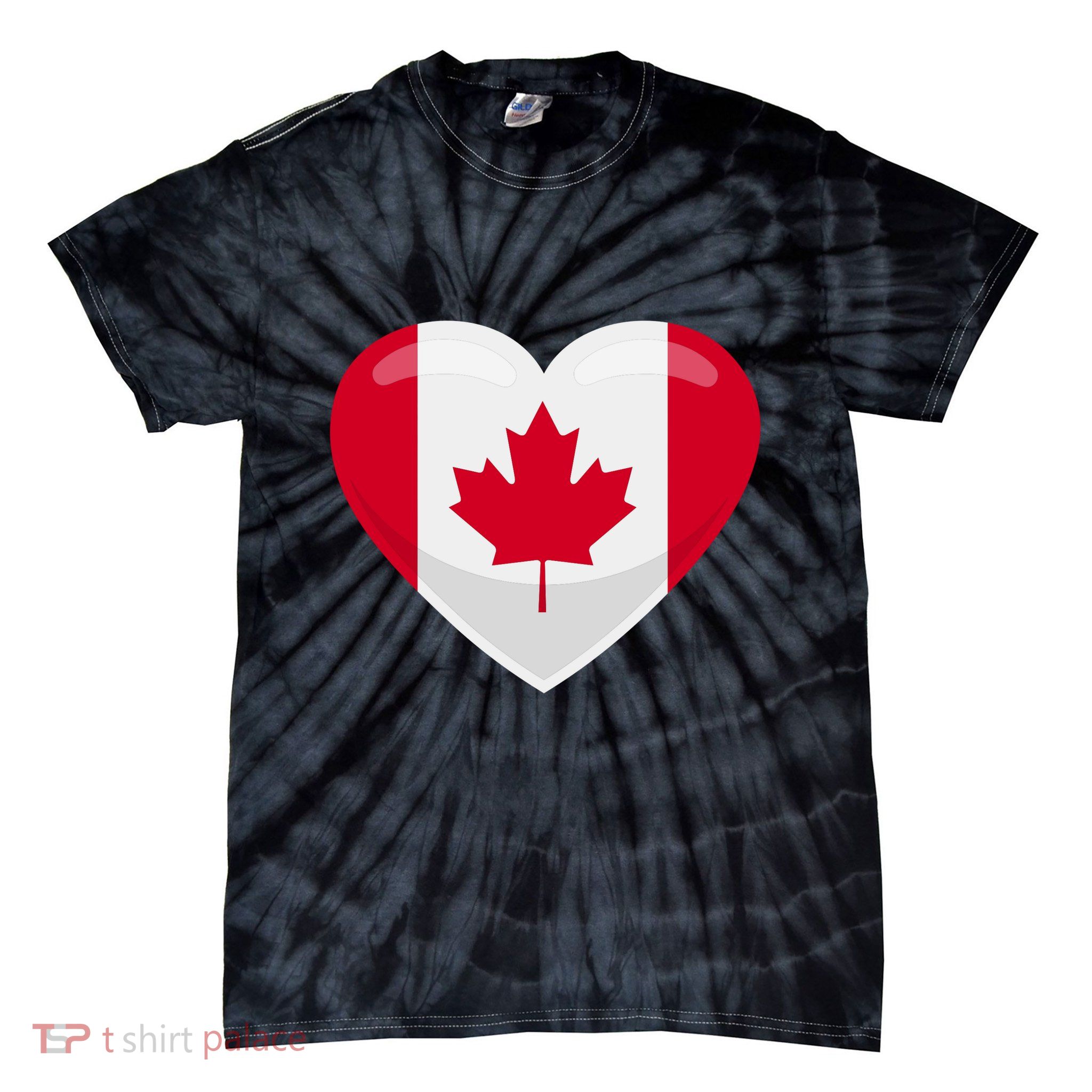 Canada Heart Flag Tie-Dye T-Shirt