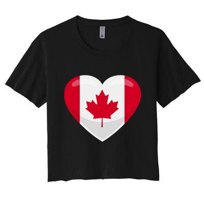 Canada Heart Flag Women's Crop Top Tee
