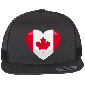 Canada Heart Flag Flat Bill Trucker Hat