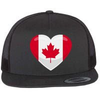 Canada Heart Flag Flat Bill Trucker Hat