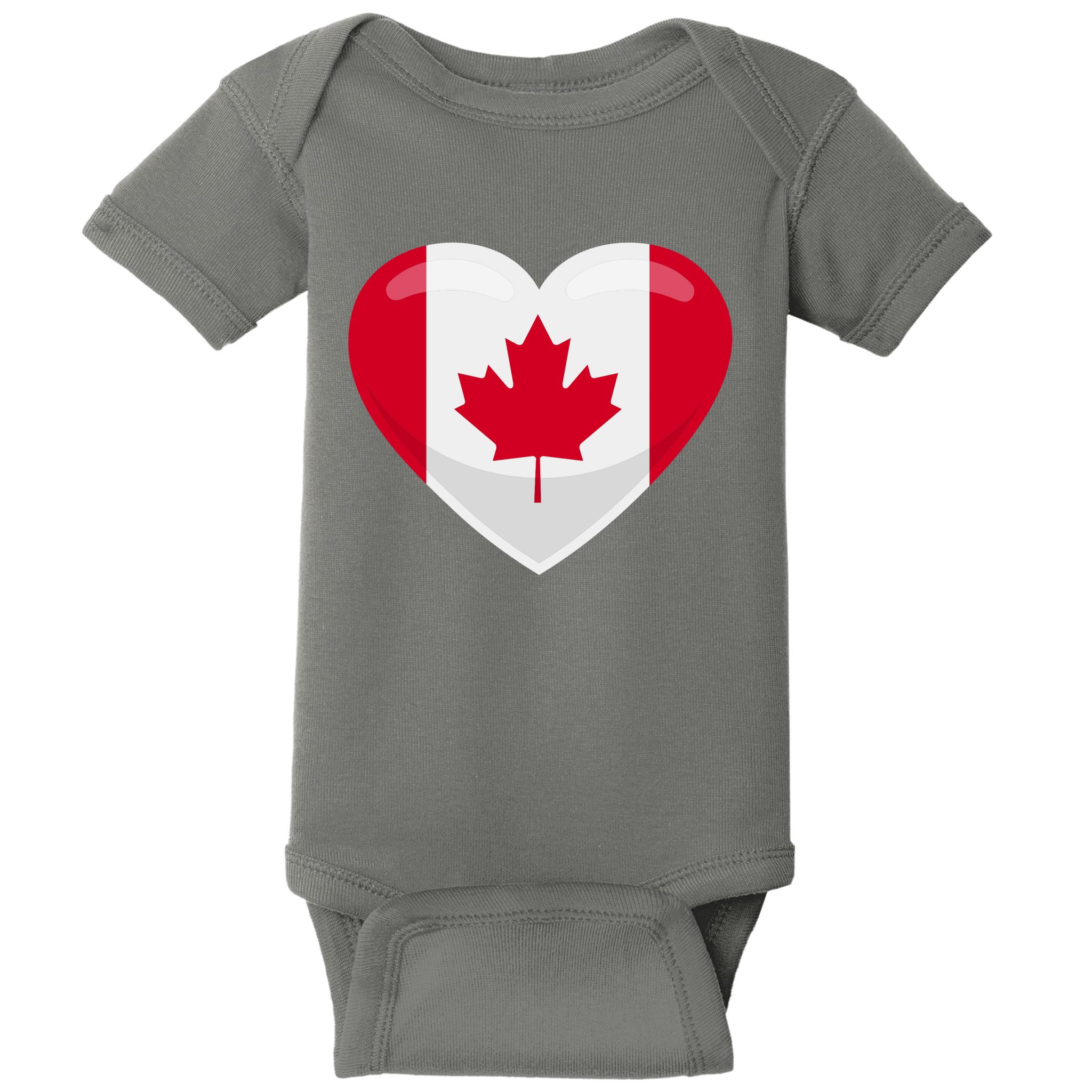 Canada Heart Flag Baby Bodysuit