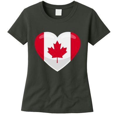 Canada Heart Flag Womens T-Shirt
