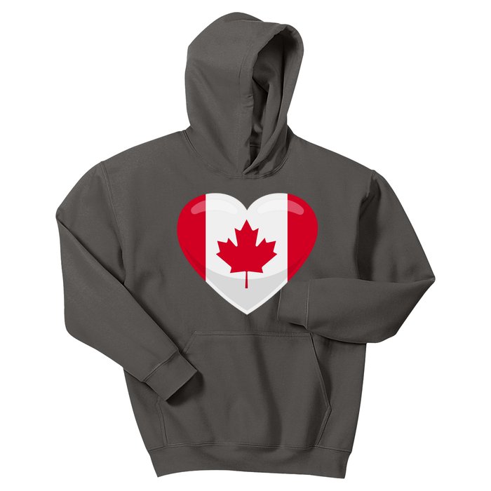 Canada Heart Flag Kids Hoodie