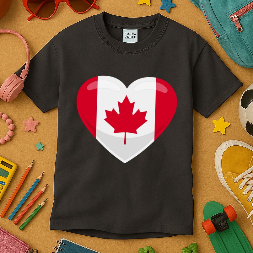 Canada Heart Flag Kids T-Shirt