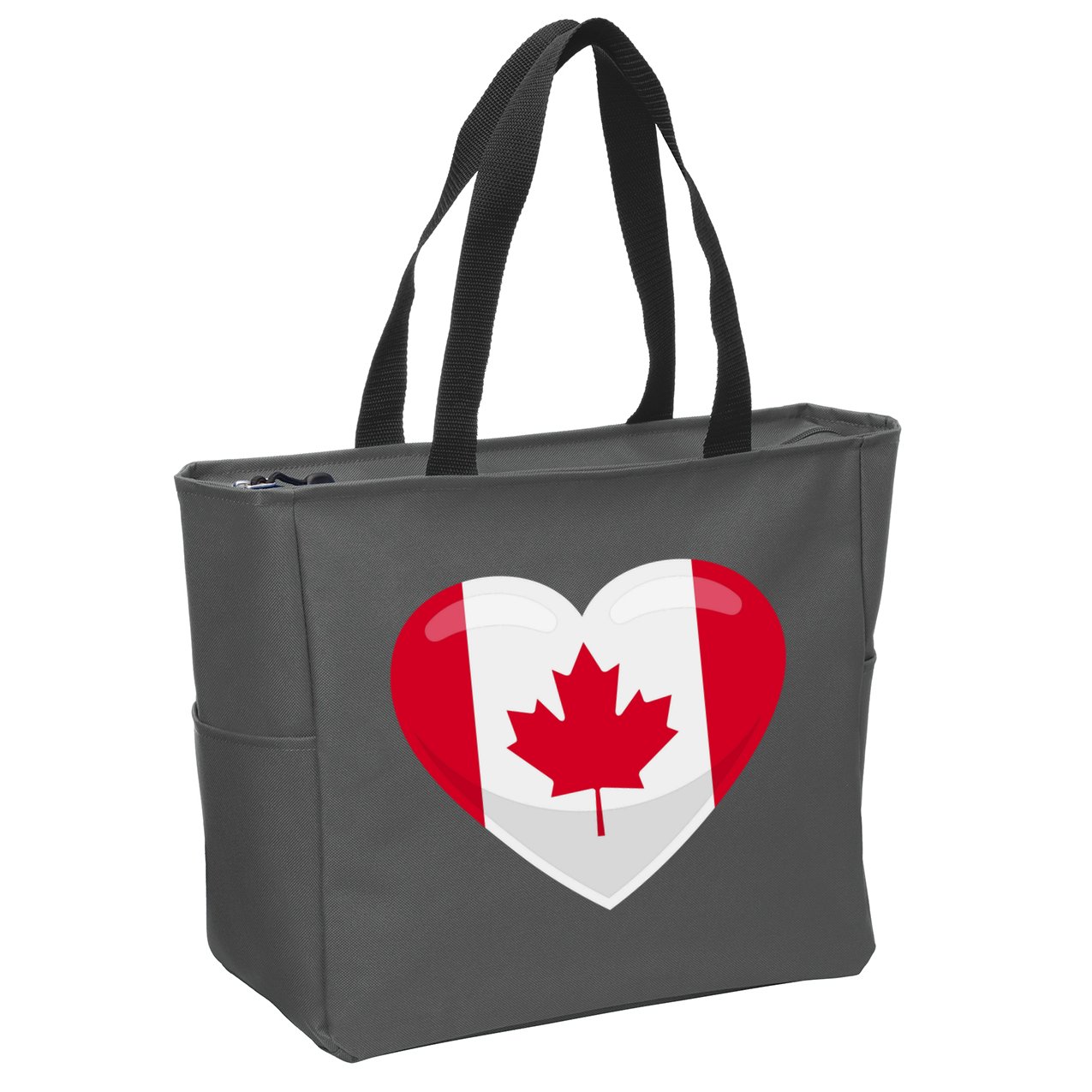 Canada Heart Flag Zip Tote Bag