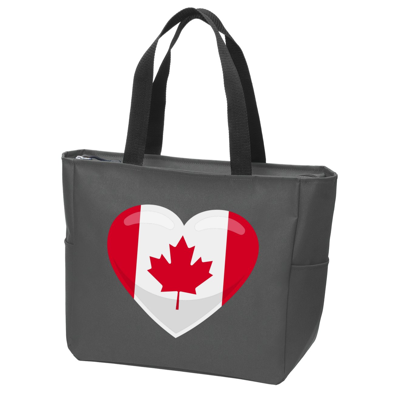 Canada Heart Flag Zip Tote Bag