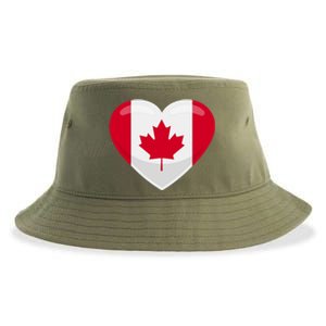 Canada Heart Flag Sustainable Bucket Hat