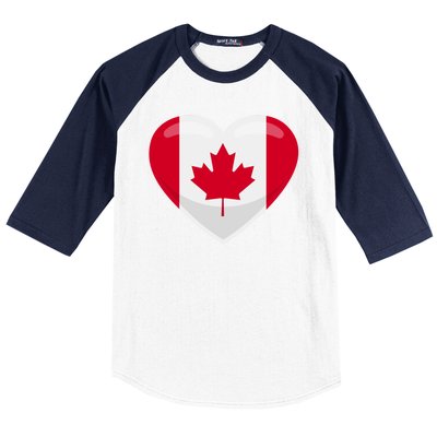 Canada Heart Flag Baseball Sleeve Shirt