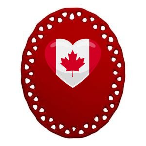 Canada Heart Flag Ceramic Oval Ornament