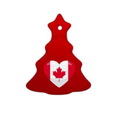 Canada Heart Flag Ceramic Tree Ornament