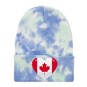 Canada Heart Flag Tie Dye 12in Knit Beanie