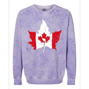 Canada Maple Leaf Flaf Colorblast Crewneck Sweatshirt