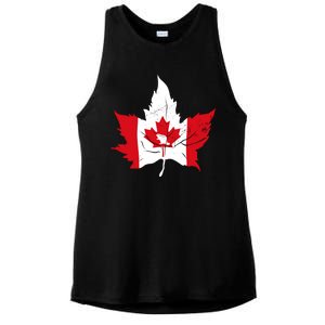 Canada Maple Leaf Flaf Ladies PosiCharge Tri-Blend Wicking Tank