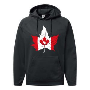 Canada Maple Leaf Flaf Performance Fleece Hoodie