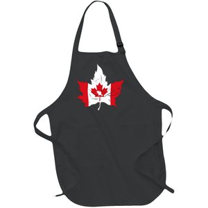 Canada Maple Leaf Flaf Full-Length Apron With Pockets