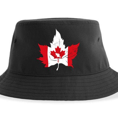 Canada Maple Leaf Flaf Sustainable Bucket Hat
