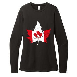 Canada Maple Leaf Flaf Womens CVC Long Sleeve Shirt