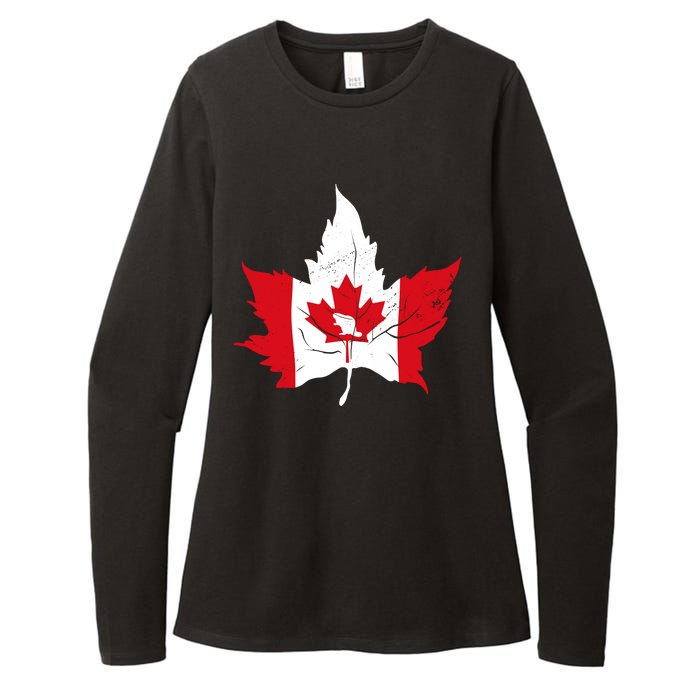 Canada Maple Leaf Flaf Womens CVC Long Sleeve Shirt