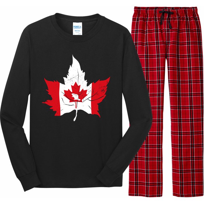 Canada Maple Leaf Flaf Long Sleeve Pajama Set