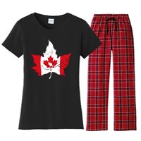 Canada Maple Leaf Flaf Women's Flannel Pajama Set