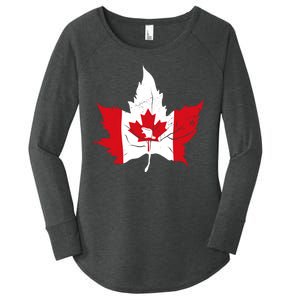 Canada Maple Leaf Flaf Women's Perfect Tri Tunic Long Sleeve Shirt