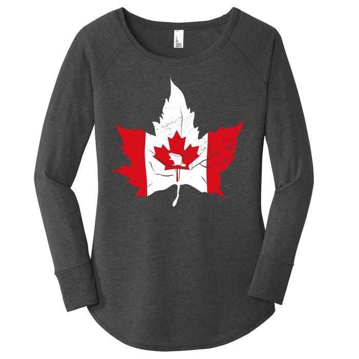 Canada Maple Leaf Flaf Women's Perfect Tri Tunic Long Sleeve Shirt