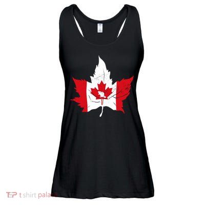 Canada Maple Leaf Flaf Ladies Essential Flowy Tank