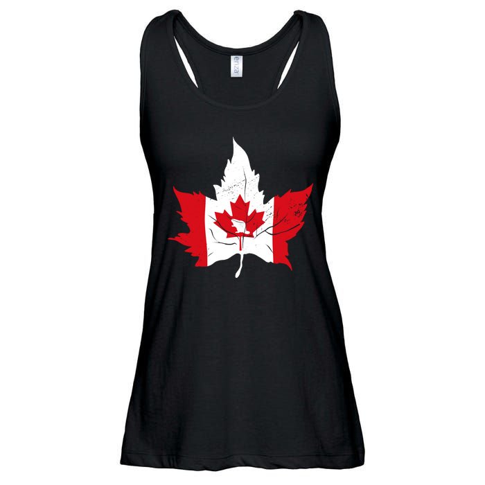 Canada Maple Leaf Flaf Ladies Essential Flowy Tank