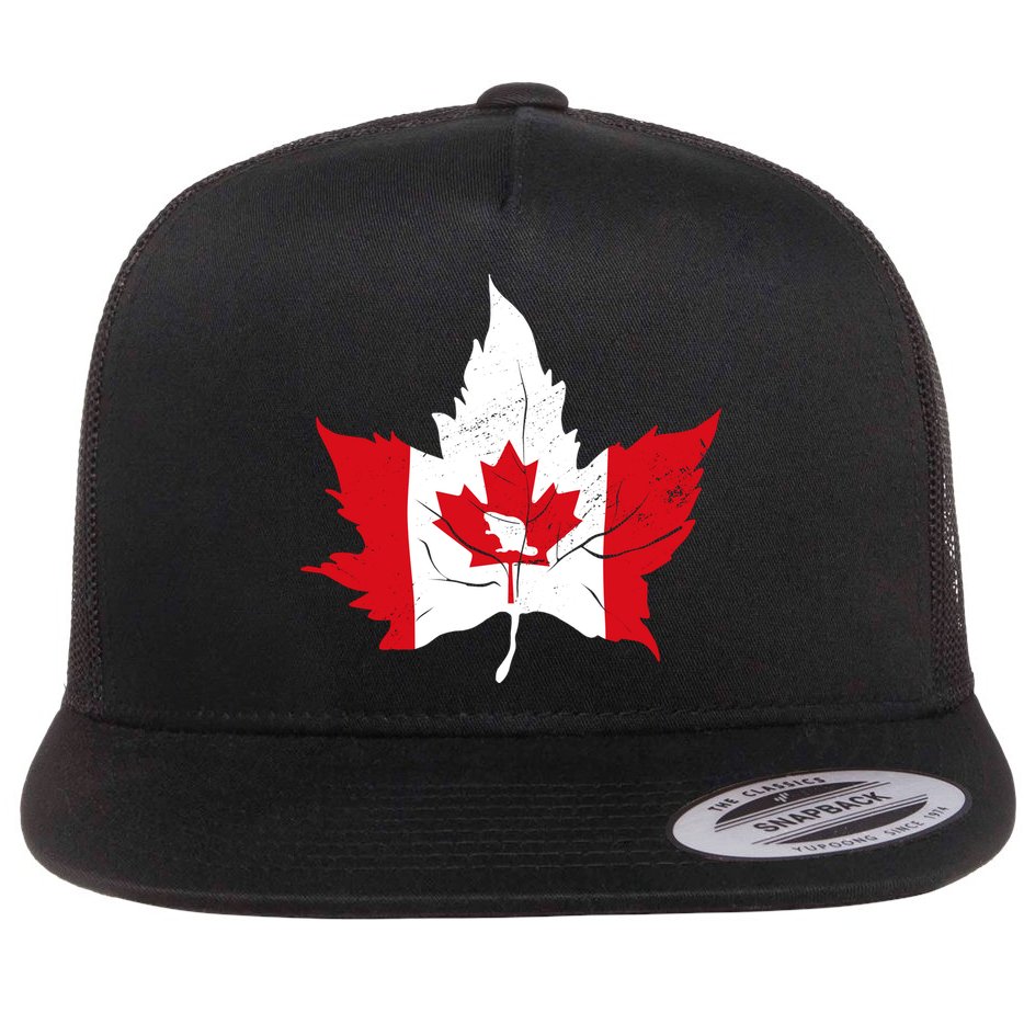 Canada Maple Leaf Flaf Flat Bill Trucker Hat