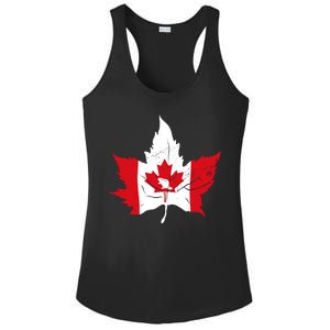 Canada Maple Leaf Flaf Ladies PosiCharge Competitor Racerback Tank