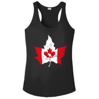 Canada Maple Leaf Flaf Ladies PosiCharge Competitor Racerback Tank