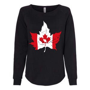 Canada Maple Leaf Flaf Womens California Wash Sweatshirt