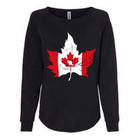 Canada Maple Leaf Flaf Womens California Wash Sweatshirt