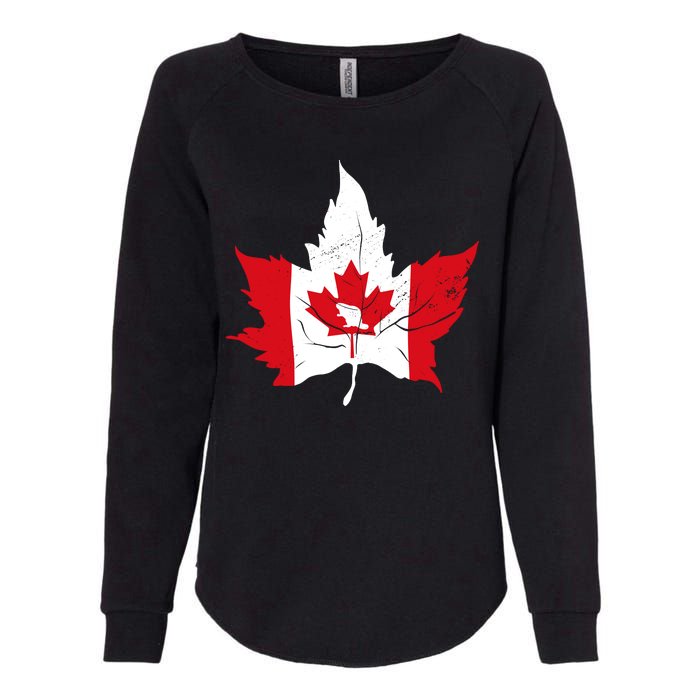 Canada Maple Leaf Flaf Womens California Wash Sweatshirt