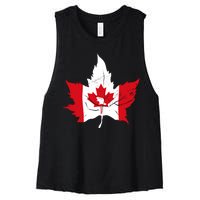 Canada Maple Leaf Flaf Women's Racerback Cropped Tank