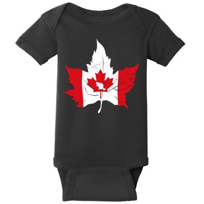 Canada Maple Leaf Flaf Baby Bodysuit