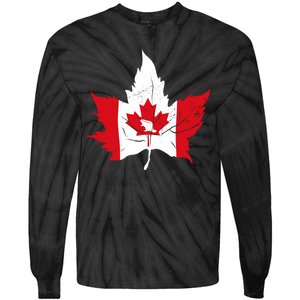 Canada Maple Leaf Flaf Tie-Dye Long Sleeve Shirt