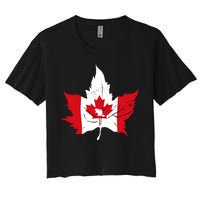 Canada Maple Leaf Flaf Women's Crop Top Tee