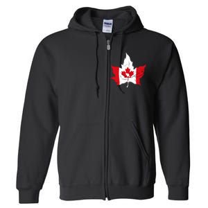 Canada Maple Leaf Flaf Full Zip Hoodie