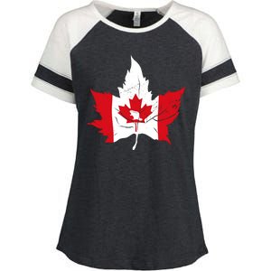 Canada Maple Leaf Flaf Enza Ladies Jersey Colorblock Tee