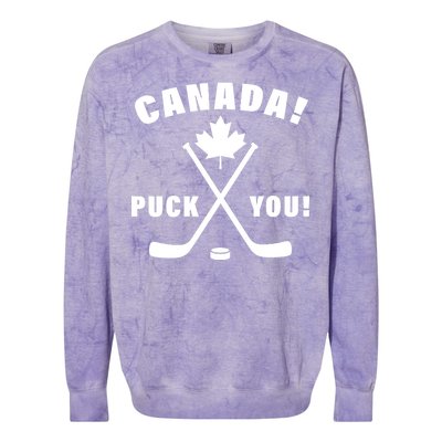 Canada Puck You Hockey Colorblast Crewneck Sweatshirt