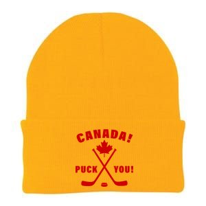 Canada Puck You Hockey Knit Cap Winter Beanie