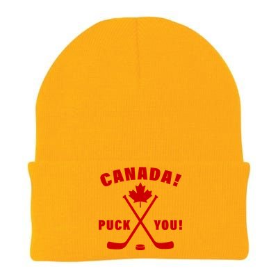 Canada Puck You Hockey Knit Cap Winter Beanie