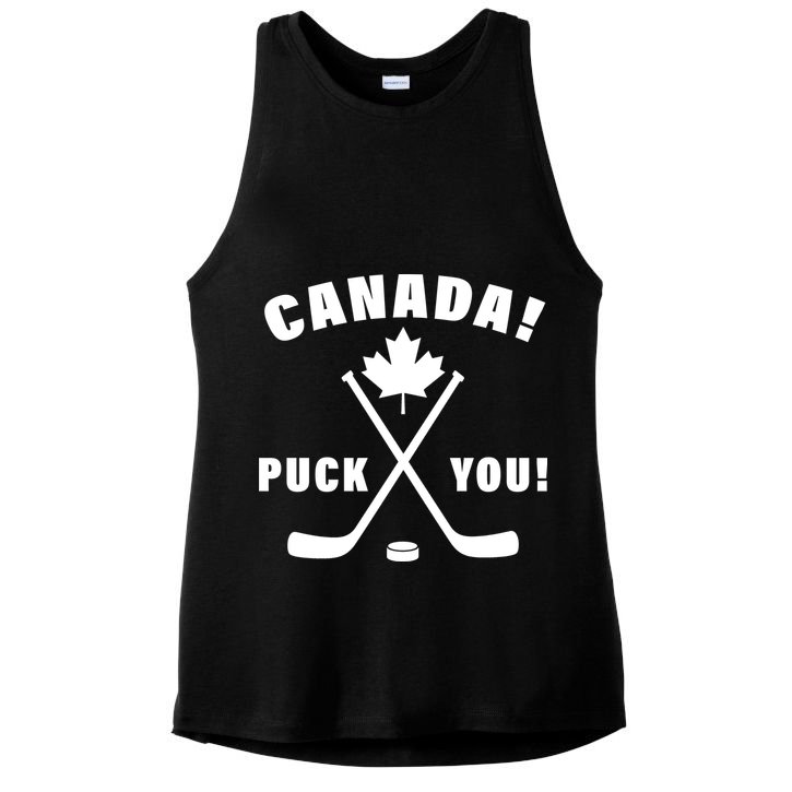 Canada Puck You Hockey Ladies PosiCharge Tri-Blend Wicking Tank