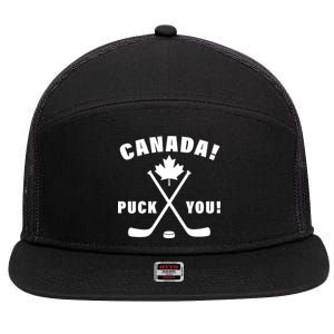 Canada Puck You Hockey 7 Panel Mesh Trucker Snapback Hat