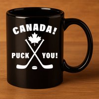 Canada Puck You Hockey 11oz C Handle Ceramic Mug