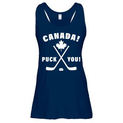 Canada Puck You Hockey Ladies Essential Flowy Tank