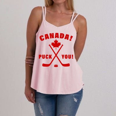 Canada Puck You Hockey Women's Strappy Tank