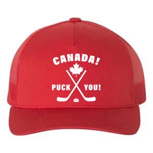 Canada Puck You Hockey Yupoong Adult 5-Panel Trucker Hat